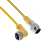 MINC-4MFPX-6M-R Mencom PVC Cable - 18 AWG - 300 V - 5.5A / 4 Poles Male with Male Thread to Female Extension Right Angle Plug 19.7 ft