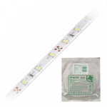 Лента светодиодная герметичная гибкая ULS-Q324 2835-60LED/m-8mm-IP65-DC12V-4.8W/m-5M-DW на самоклеящейся основе свет дневной бел. 4.8Вт/м (уп.5м) Volpe UL-00000896