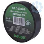 Изолента ПВХ 15мм (рул.20м) d74мм черн. HAUPA 263822