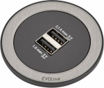 EVOline 159280001400 Tischsteckdose 2fach Schwarz,