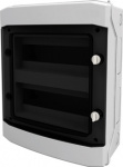 BK080203 Schrack Technik AP-Wohnungsverteiler 2-reihig, 24TE, IP65, transparente Tür