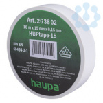 Изолента ПВХ 15мм (рул.20м) d74мм бел. HAUPA 263824