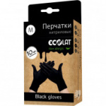 Перчатки одноразовые EcoLat нитрил черные р-р M 10 шт./уп.