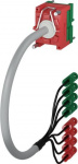 Разъем COR-C-1 для токовых цепей, 2 ряда по 4 полюса, с кабелем, 4 зеленых и 4 красных байонетных зажима