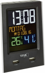 TFA 60.2537.01 Funk Wecker Schwarz Alarmzeiten 1