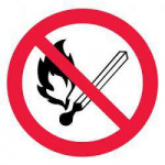 Знак "Запрещается пользоваться открытым огнем и курить"d180 ИЭК YPC40-ZPKUR-1-010