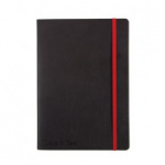Блокнот OXFORD BLACK?n?RED A5 72л фикс.резинка, карман, тв.обл. 400033673